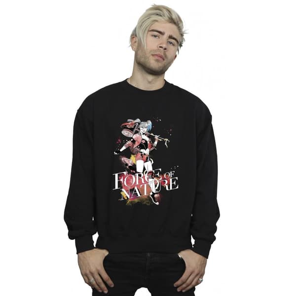 DC Comics Mens Harley Quinn Forces Of Nature Sweatshirt