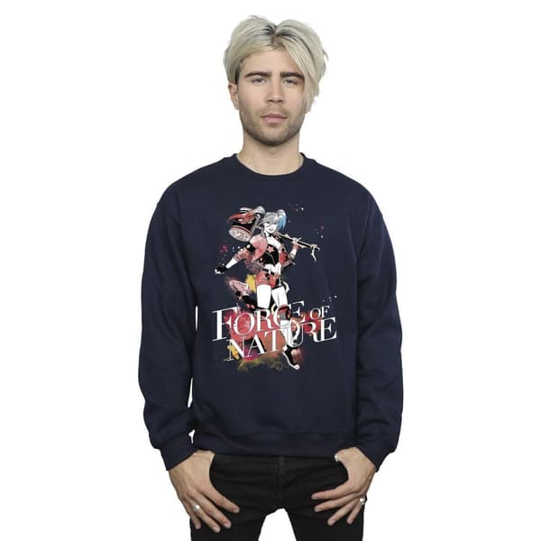 DC Comics Mens Harley Quinn Forces Of Nature Sweatshirt