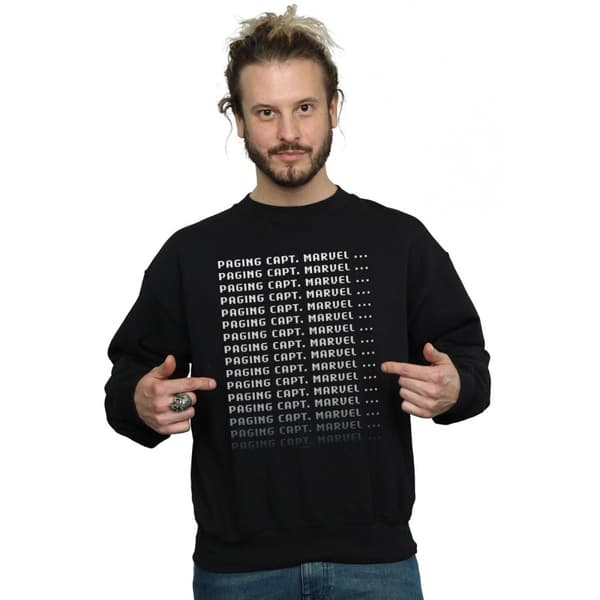Marvel Mens Captain Marvel Paging Captain Marvel Sweatshirt