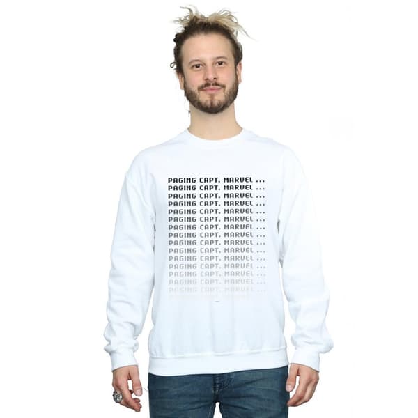 Marvel Mens Captain Marvel Paging Captain Marvel Sweatshirt