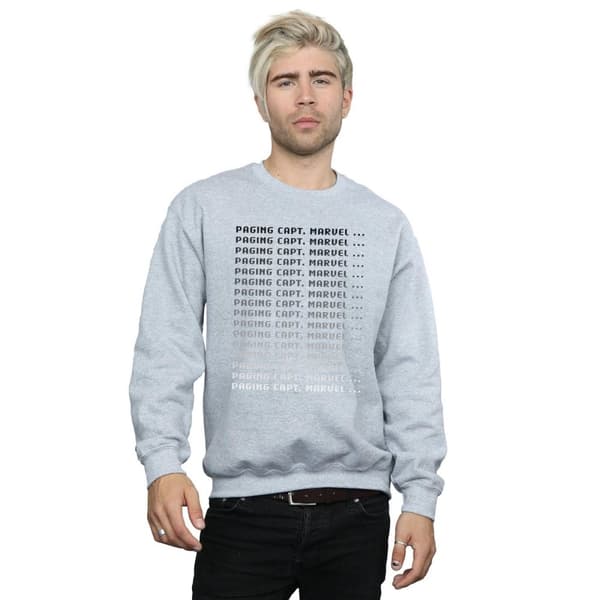 Marvel Mens Captain Marvel Paging Captain Marvel Sweatshirt