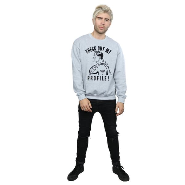 DC Comics Mens Superman Check Out My Profile Sweatshirt