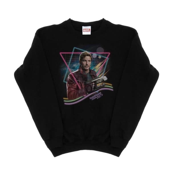 Marvel Pojkar Guardians Of The Galaxy Neon Star Lord Sweatshirt Black 5-6 Years