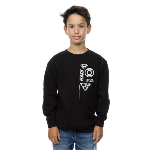 DC Comics Sweatshirt med ikoner på bröstet från Justice League för pojkar