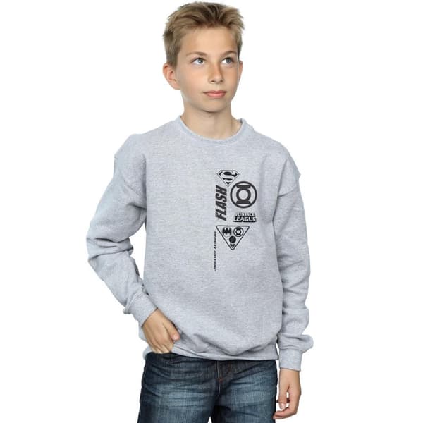 DC Comics Sweatshirt med ikoner på bröstet från Justice League för pojkar