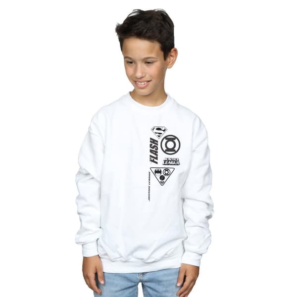 DC Comics Sweatshirt med ikoner på bröstet från Justice League för pojkar