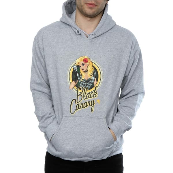 DC Comics Mens DC Bombshells Black Canary Badge Hoodie