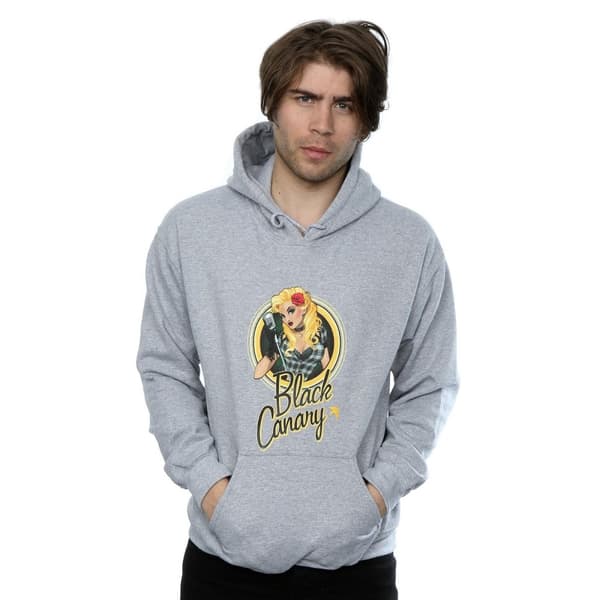 DC Comics Mens DC Bombshells Black Canary Badge Hoodie