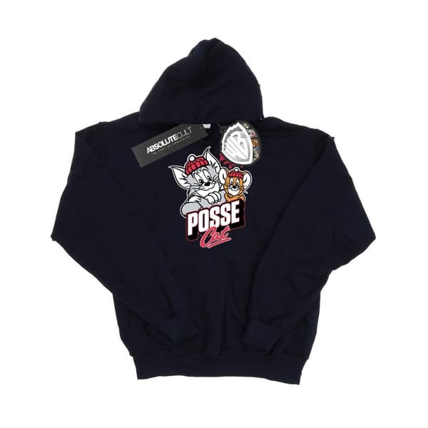 Tom And Jerry Mens Posse Cat Hoodie Navy Blue M