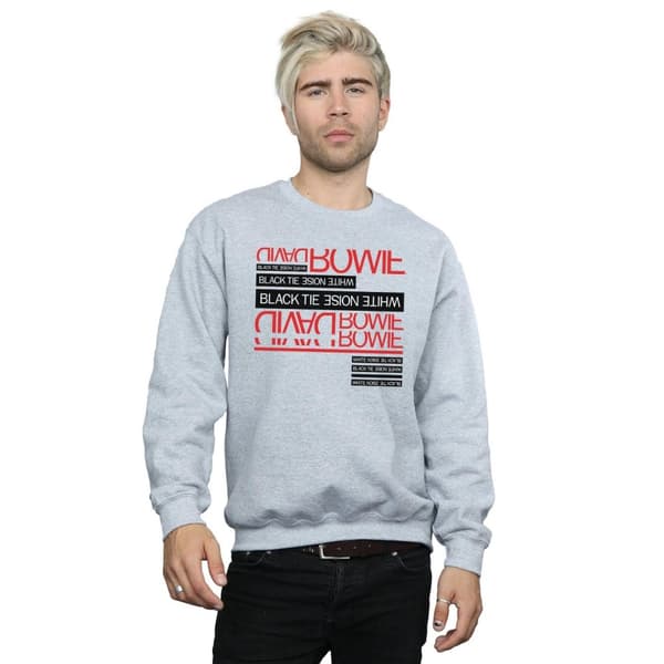 David Bowie Mens Black Tie White Noise Sweatshirt