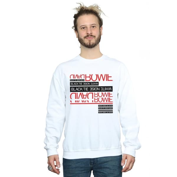 David Bowie Mens Black Tie White Noise Sweatshirt