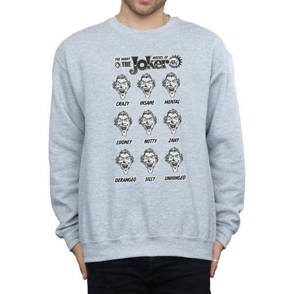 DC Comics Mens The Joker The Many Moods Of The Joker Sweatshirt