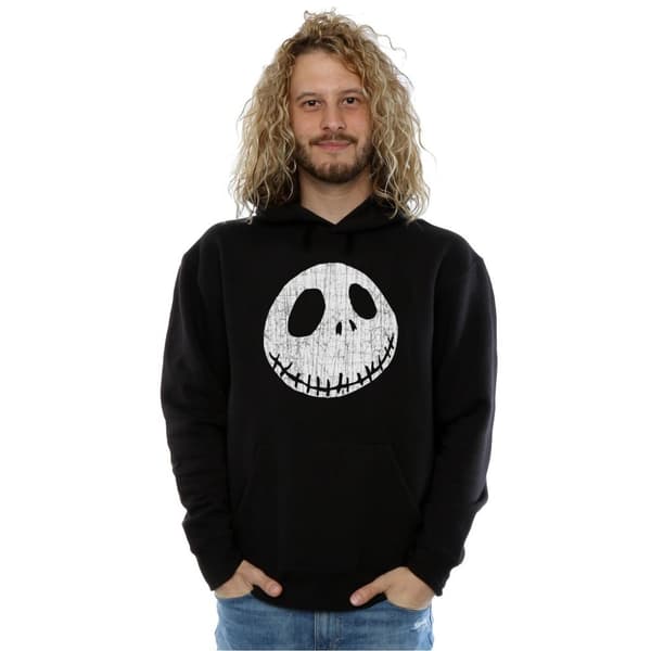 Disney Nightmare Before Christmas Jack Cracked Face - huvtröja för herrar