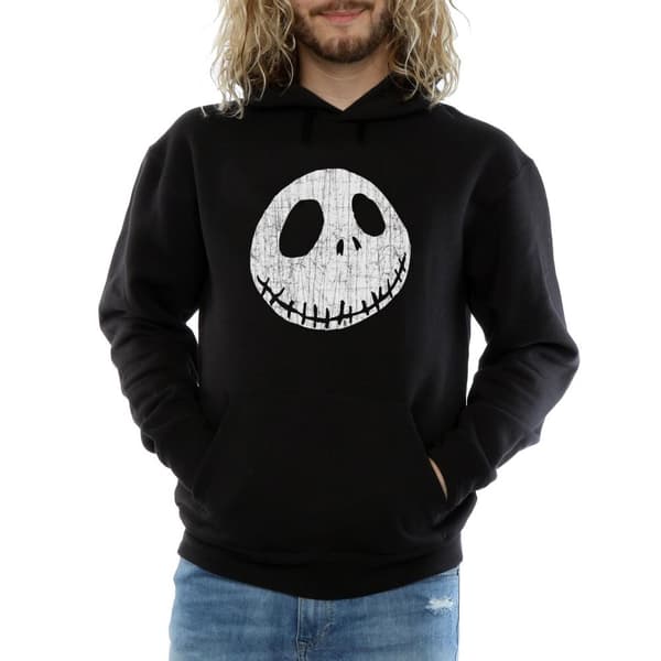 Disney Mens Nightmare Before Christmas Jack Cracked Face Hoodie