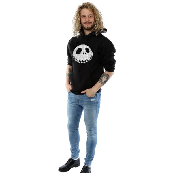 Disney Mens Nightmare Before Christmas Jack Cracked Face Hoodie