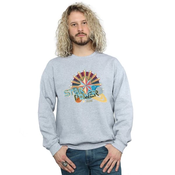 Marvel Mens Captain Marvel Star Power Sweatshirt