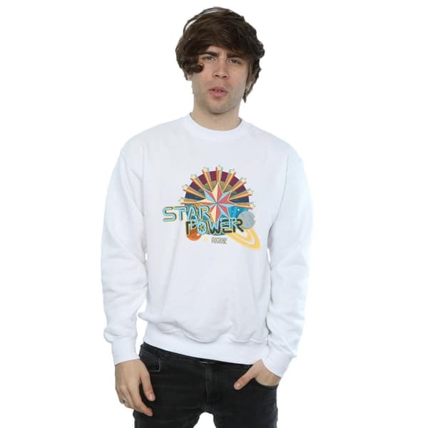 Marvel Mens Captain Marvel Star Power Sweatshirt