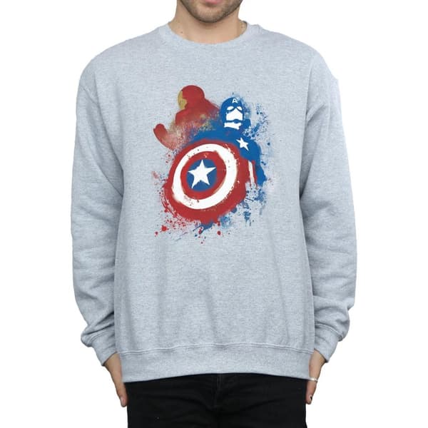 Marvel Mens Captain America Civil War Painted Vs Iron Man Sweatshirt