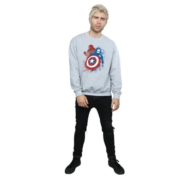 Marvel Mens Captain America Civil War Painted Vs Iron Man Sweatshirt