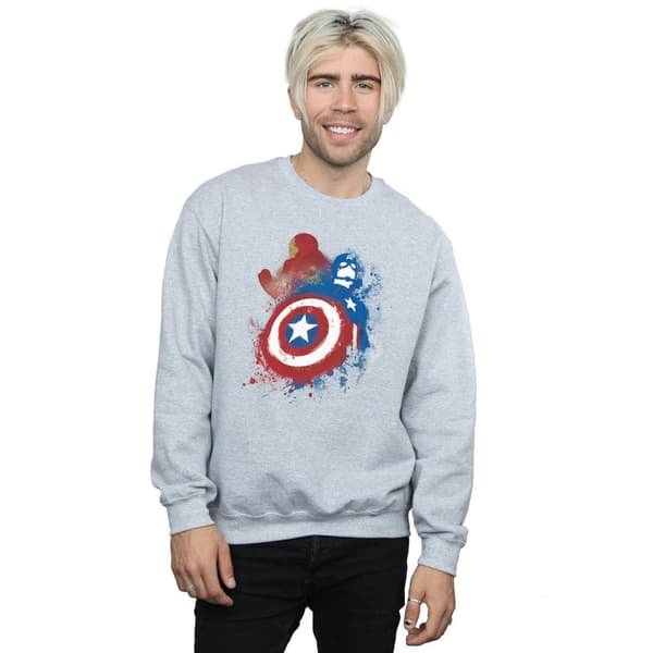 Marvel Mens Captain America Civil War Painted Vs Iron Man Sweatshirt