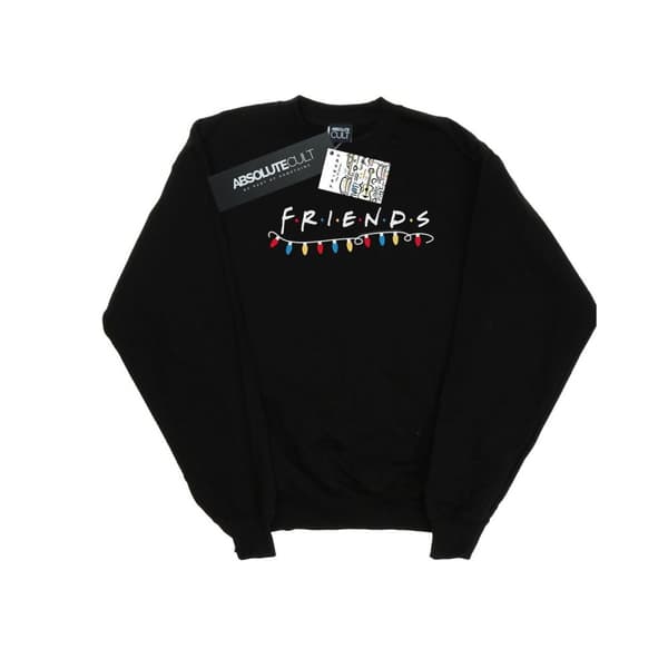 Friends Mens Christmas Lights Sweatshirt Black XXL