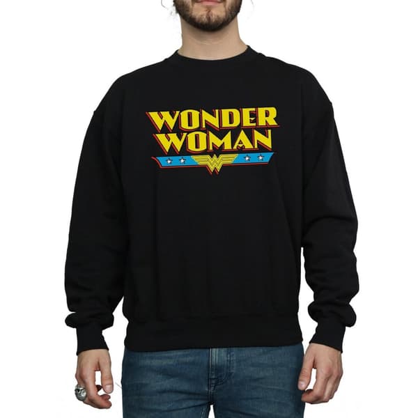 DC Comics Mens Wonder Woman Text Logo Sweatshirt