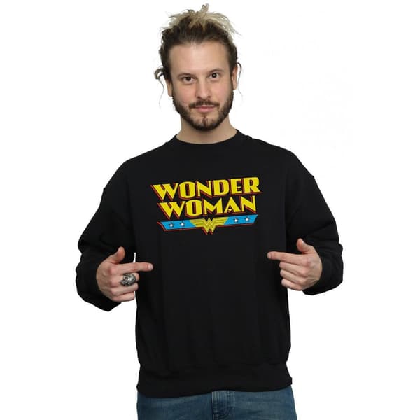 DC Comics Mens Wonder Woman Text Logo Sweatshirt