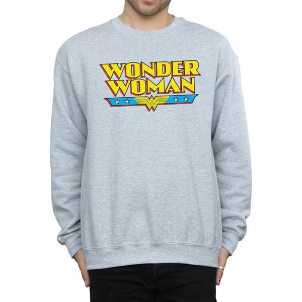 DC Comics Mens Wonder Woman Text Logo Sweatshirt