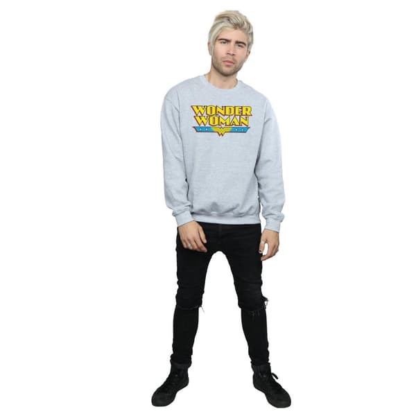 DC Comics Mens Wonder Woman Text Logo Sweatshirt