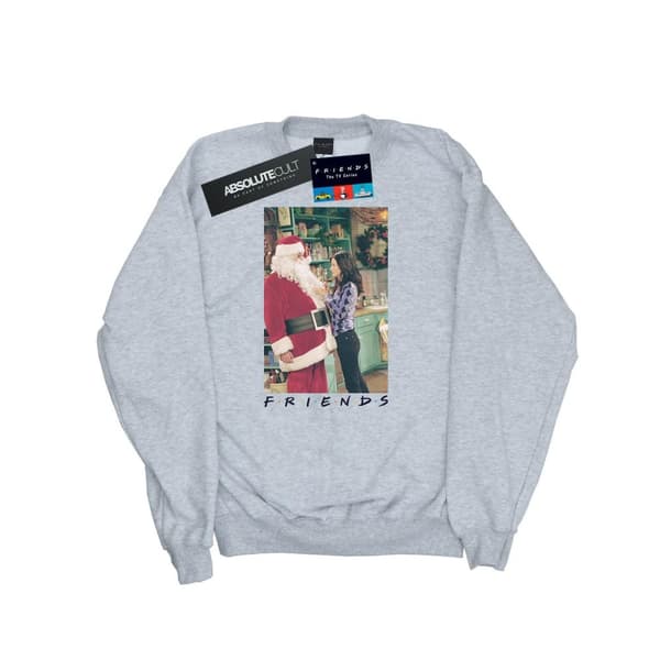 Friends Mens Chandler Claus Sweatshirt Sports Grey L