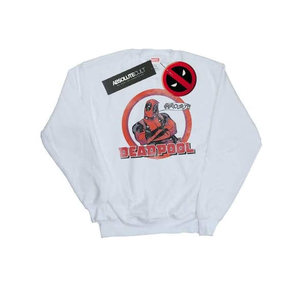 Marvel Mens Deadpool Seriously Speech Bubble Sweatshirt