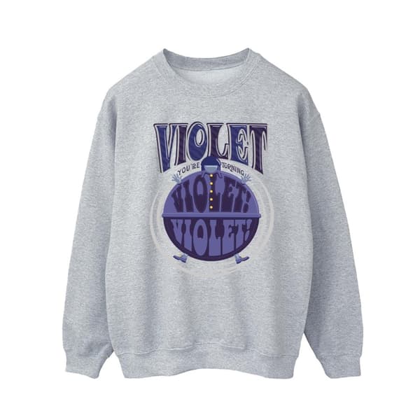 Willy Wonka Mens Violet Turning Violet Sweatshirt