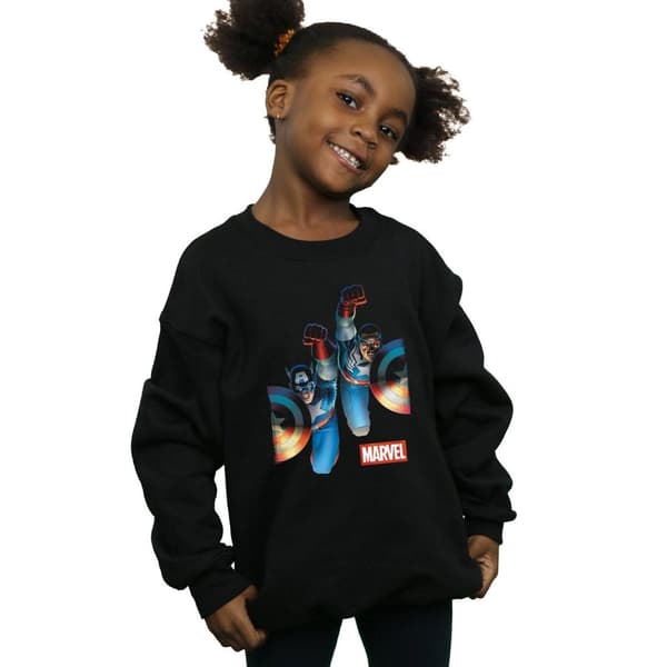 Marvel Girls Falcon And Captain America Side By Side Sweatshirt