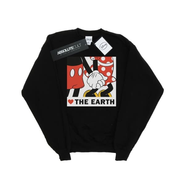 Disney Mens Musse Pigg Hjärta Jorden Sweatshirt