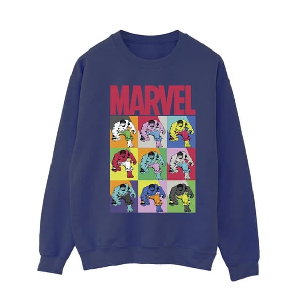 Marvel Womens/Ladies Hulk Pop Art Sweatshirt Navy Blue M