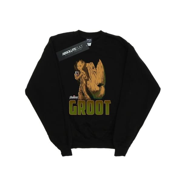 Marvel Womens/Ladies Avengers Infinity War Groot Character Sweatshirt Black XXL