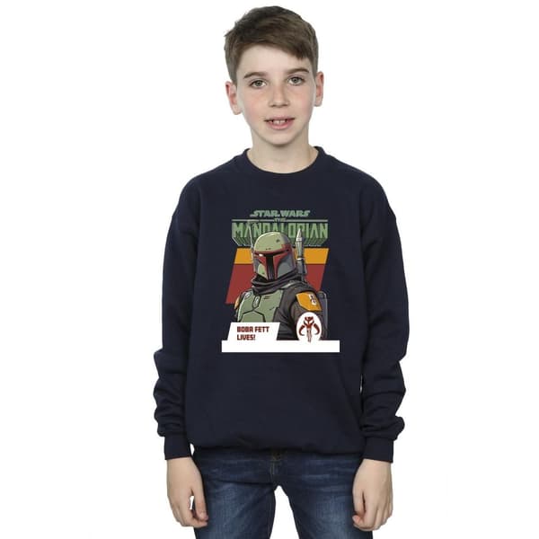 Star Wars Boys The Mandalorian Boba Fett Lives Sweatshirt