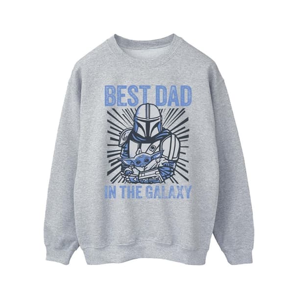 Star Wars Mens Mandalorian Best Dad Galaxy Sweatshirt