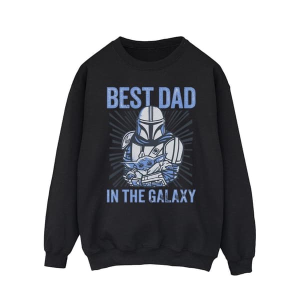 Star Wars Mens Mandalorian Best Dad Galaxy Sweatshirt