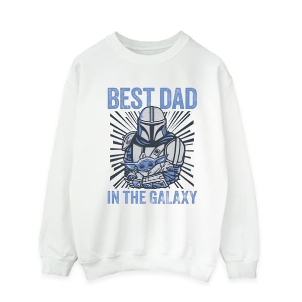 Star Wars Mens Mandalorian Best Dad Galaxy Sweatshirt