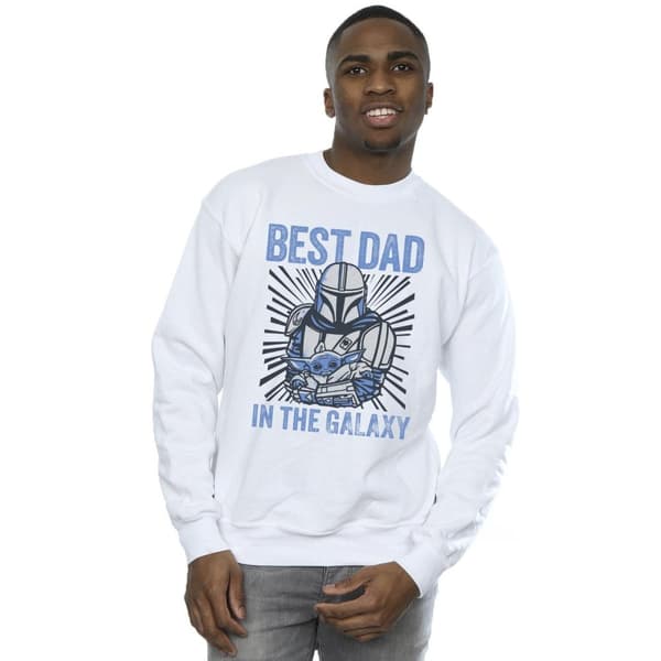 Star Wars Mens Mandalorian Best Dad Galaxy Sweatshirt
