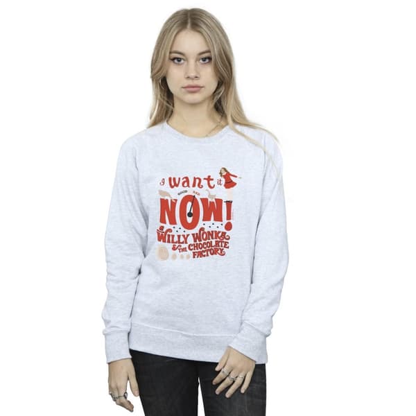 Willy Wonka Womens/Ladies Verruca Salt I Want It Now Sweatshirt