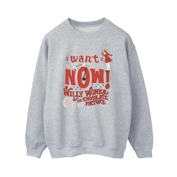 Willy Wonka Womens/Ladies Verruca Salt I Want It Now Sweatshirt
