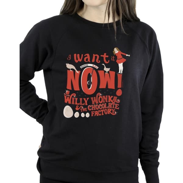 Willy Wonka Womens/Ladies Verruca Salt I Want It Now Sweatshirt