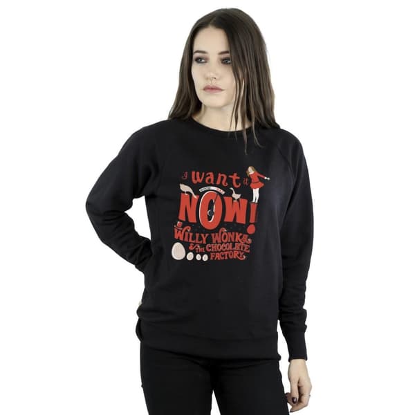 Willy Wonka Womens/Ladies Verruca Salt I Want It Now Sweatshirt
