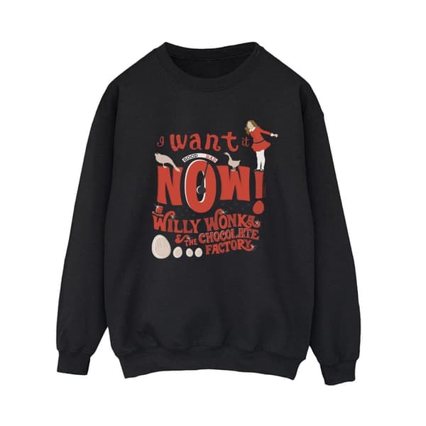 Willy Wonka Womens/Ladies Verruca Salt I Want It Now Sweatshirt
