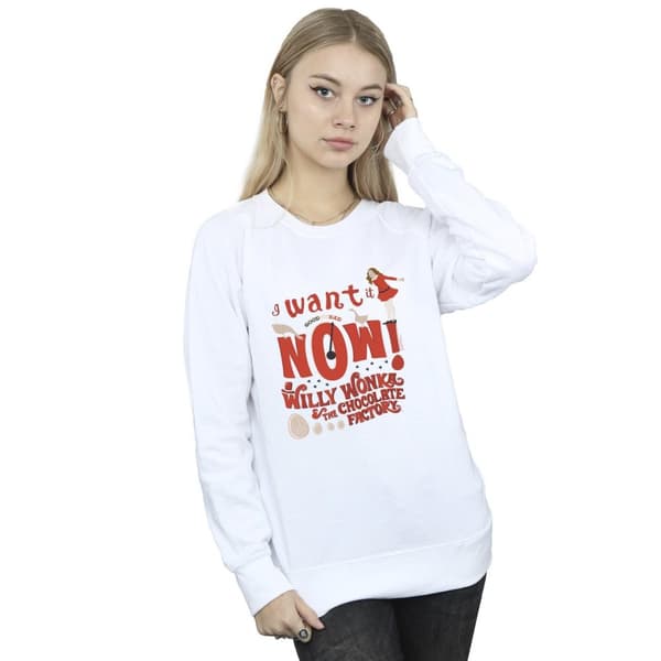 Willy Wonka Womens/Ladies Verruca Salt I Want It Now Sweatshirt