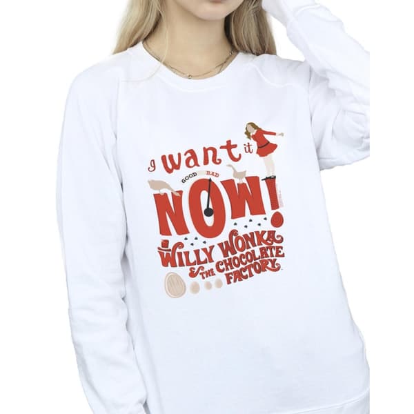 Willy Wonka Womens/Ladies Verruca Salt I Want It Now Sweatshirt