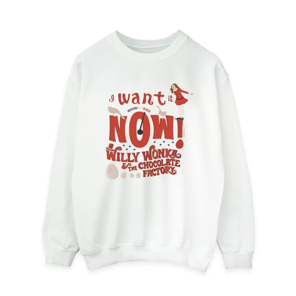 Willy Wonka Womens/Ladies Verruca Salt I Want It Now Sweatshirt