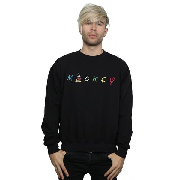 Disney Mens Musse Pigg Wording Logo Sweatshirt